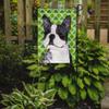 Caroline's Treasures BB8098GF Garden Flag, Ostrich Design, Blue Plaid, Multicolor Boston Terrier #2, Garden Size view 2