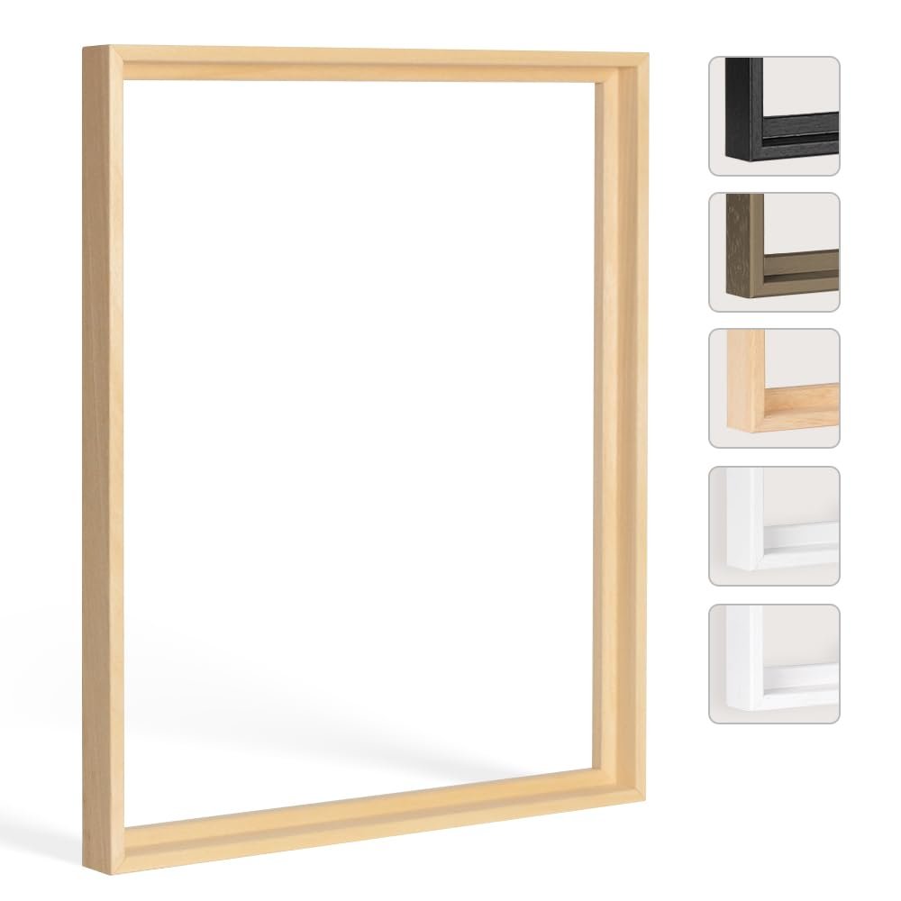 Bildershop-24 LEMGO Shadow-Gap Frame 20x20 cm Natural (Untreated) – 7 Colors, 73 Formats