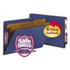 Smead 29784 Dark Blue End-Tab Pressboard Classification Folder with SafeShield Tie Closure view 1