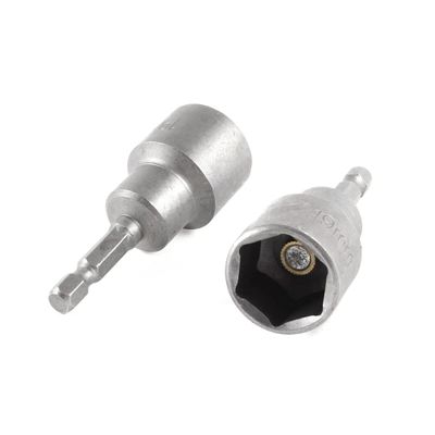 Sourcing Map 6.35 mm Shank 19 mm Magnetic Nut Driver Bits, 2-Piece