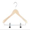 Wooden Suit Hangers with Clips, Wide, 38 cm, Natural, 5-Pack view 1