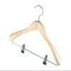 Wooden Suit Hangers with Clips, Wide, 38 cm, Natural, 5-Pack view 3