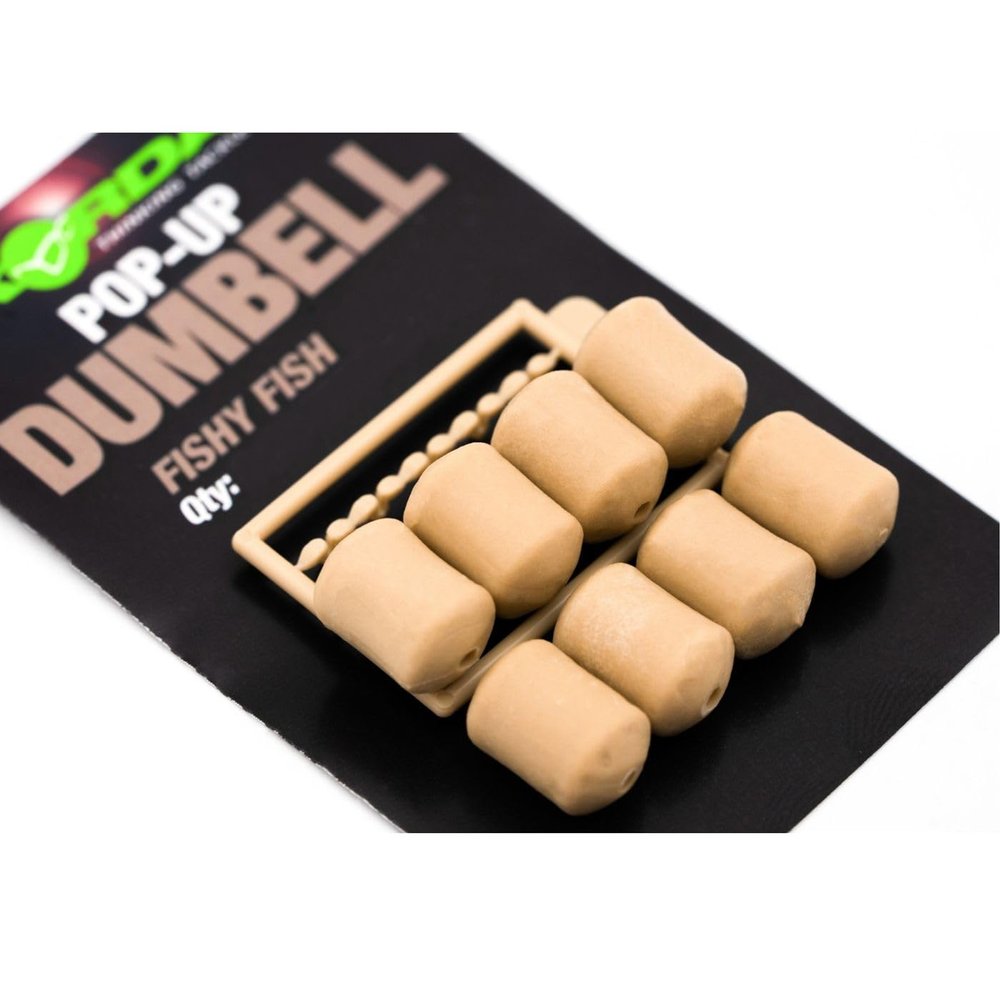 Korda Pop-Up Dumbell Fishy Fish Artificial Carp Bait, Gray, 16 mm, 5 Pieces