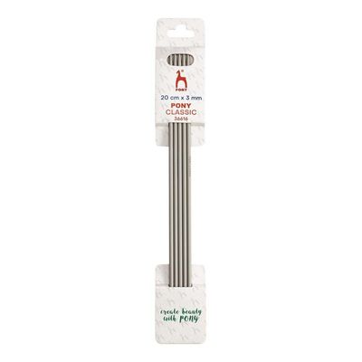 Pony Classic Aluminum Double-Pointed Knitting Needles, 20 cm, 3.00 mm – 1 pc.