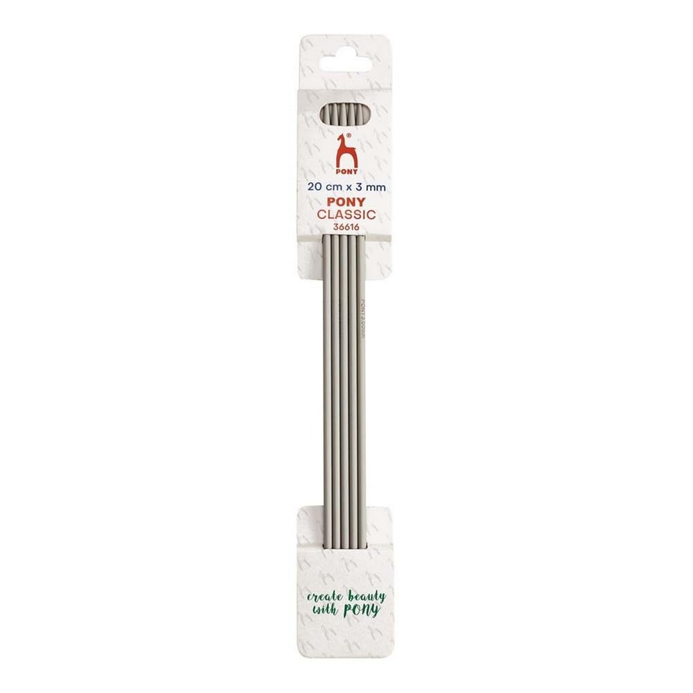 Pony Classic Aluminum Double-Pointed Knitting Needles, 20 cm, 3.00 mm – 1 pc.