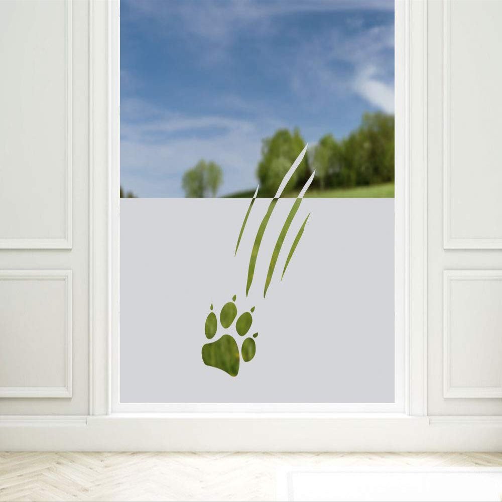 GRAZDesign Paw Print Privacy Window Film, Translucent Frosted Decorative Film, Opaque, 100 x 57 cm
