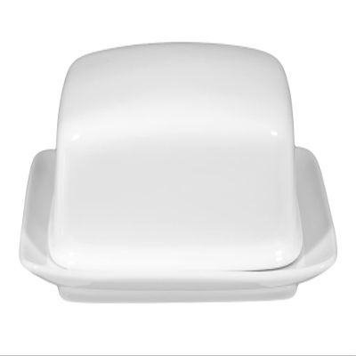 Seltmann 001.216031 Rondo/Liane Porcelain Butter Dish with Lid, Square, White, 1/2 lb, 1 Piece