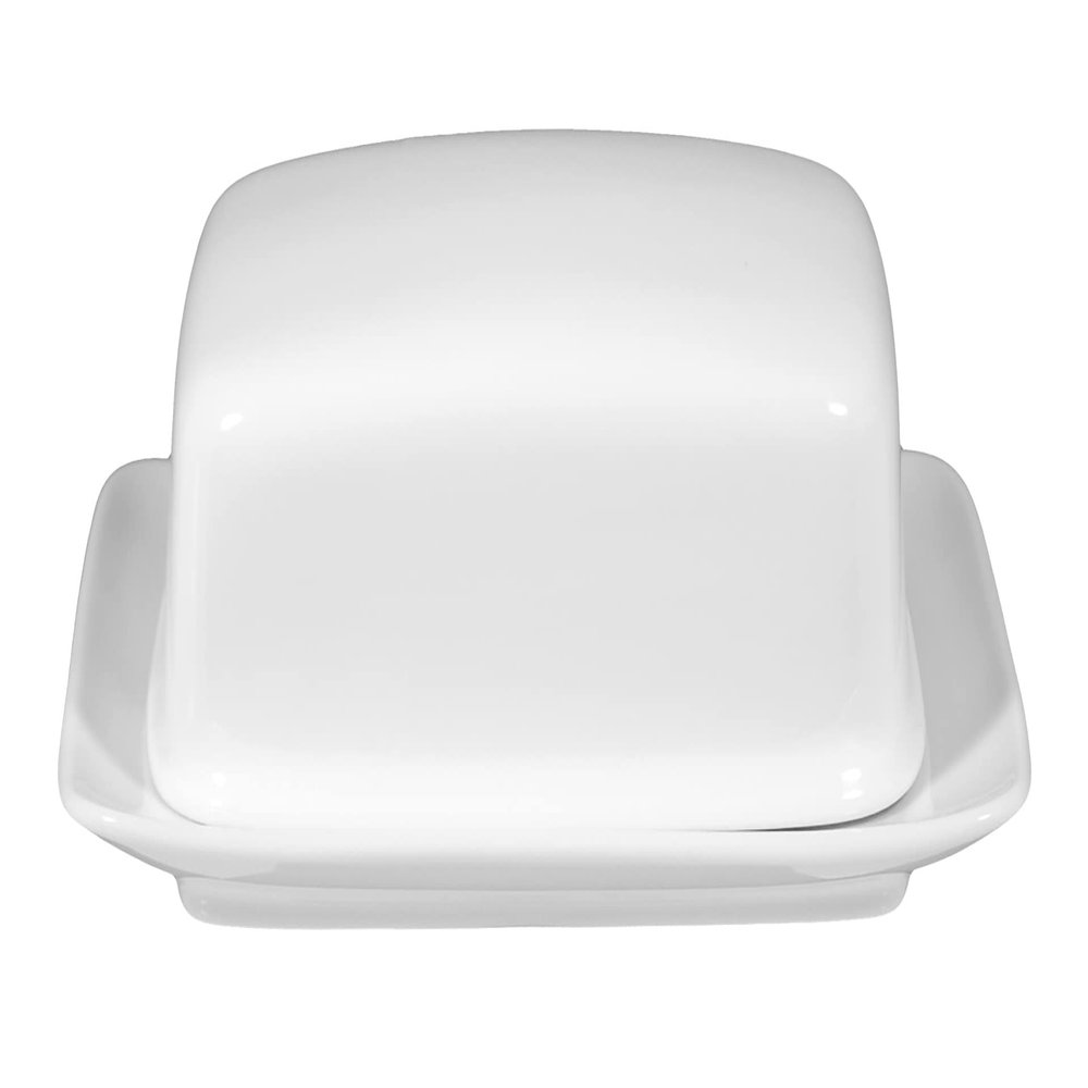 Seltmann 001.216031 Rondo/Liane Porcelain Butter Dish with Lid, Square, White, 1/2 lb, 1 Piece
