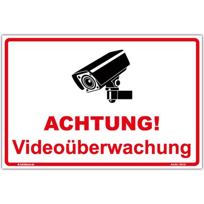 “Warning: Video Surveillance” Sign, 300 × 200 mm, 3 mm Aluminum Composite Panel