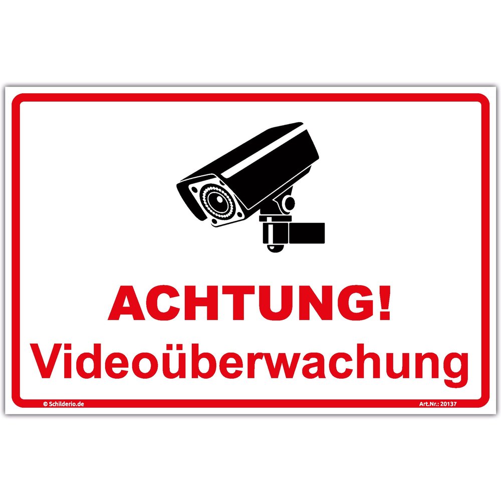 “Warning: Video Surveillance” Sign, 300 × 200 mm, 3 mm Aluminum Composite Panel