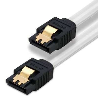 BIGtec 0.5 m SATA III Data Cable, L-Type/ L-Type, 6 Gbit/s, Transparent