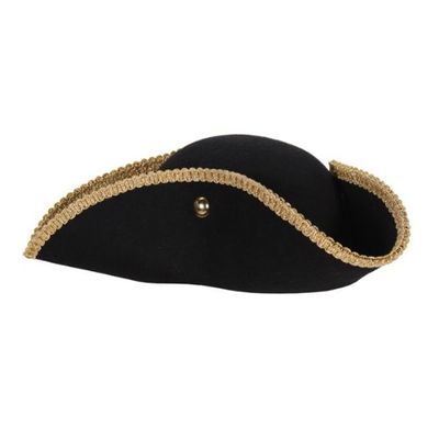 Thetru 809 - Deluxe Wool Felt Tricorn Hat with Gold Braid-57
