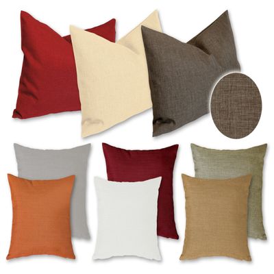 Textured Linen-Look Decorative Cushion Cover, White, 20 x 20 in