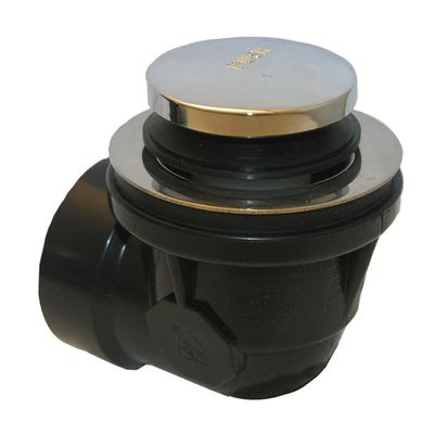 LASCO 034950 Bathtub Drain Elbow with Tip-Toe Stopper, 1-1/2 in ABS, Chrome