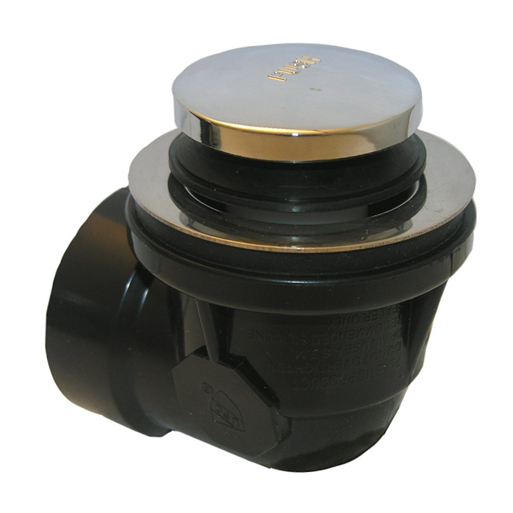 LASCO 034950 Bathtub Drain Elbow with Tip-Toe Stopper, 1-1/2 in ABS, Chrome