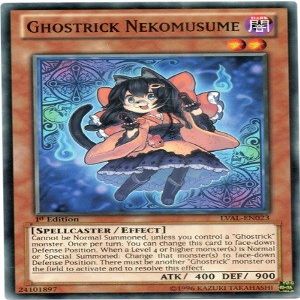 Yu-Gi-Oh! Ghostrick Nekomusume (LVAL-EN023) - Legacy of the Valiant - 1st Edition - Common