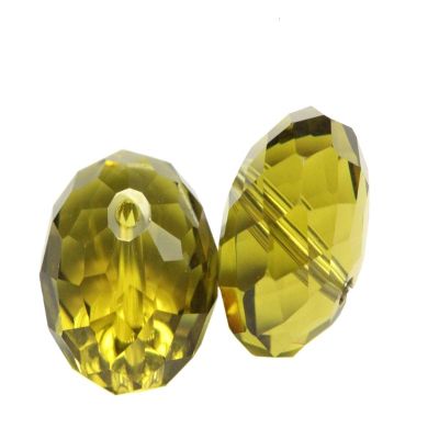 Adabele Austrian 6 mm Faceted Rondelle Crystal Beads, Khaki Green, 100 Pieces