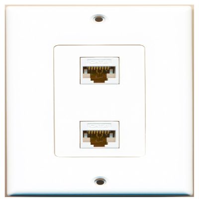 RiteAV 2-Port Cat6 White Wall Plate