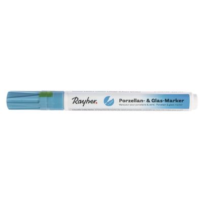 Rayher 38709374 Porcelain & Glass Marker, 1–2 mm, Azure Blue
