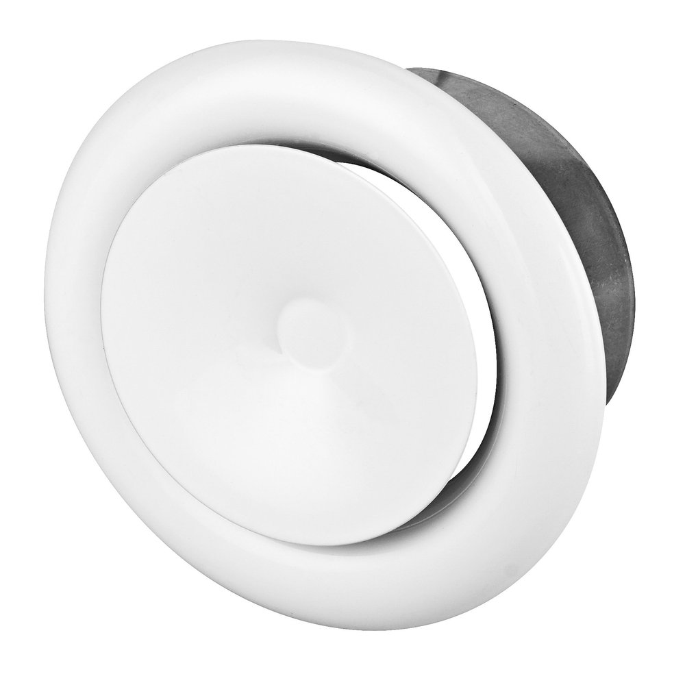 White Steel Disc Valve Anemostat, 150 mm
