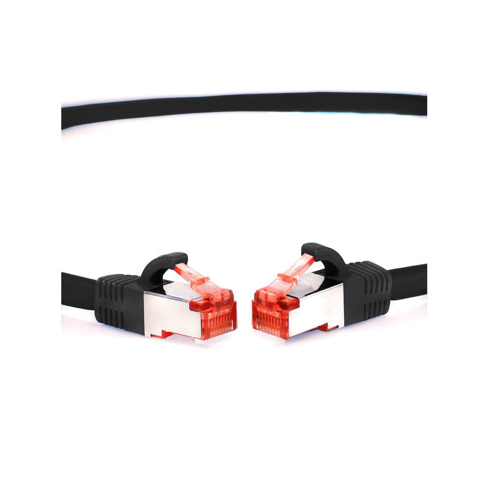 TPFNet CAT.6 Premium Network Cable with RJ45 Connector | LAN Cable | 10 m | Black | Multiple Shielding via S/FTP | Compatible with Routers, Modems, and Switches