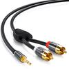 deleyCON 10 m 3.5 mm to 2x RCA Cable, Black view 2