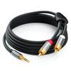 deleyCON 10 m 3.5 mm to 2x RCA Cable, Black view 4