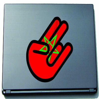 INDIGOS UG The Shocker Hand Morocco-Morocco Laptop Sticker, 210 x 144 mm, Black Outline