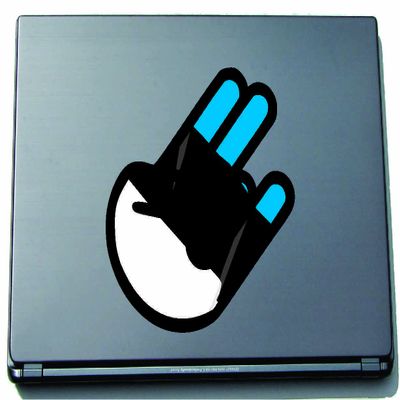 INDIGOS UG Laptop Sticker The Shocker Hand Estonia Flag, 210 x 144 mm, Black Outline, Self-Adhesive