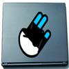 INDIGOS UG Laptop Sticker The Shocker Hand Estonia Flag, 210 x 144 mm, Black Outline, Self-Adhesive view 1