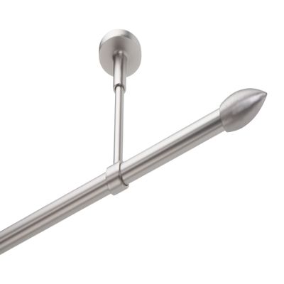 DcoProfi 16 mm Matte Chrome Curtain Rod, 320 cm, Single-Track, “Zapfen” Finials, Complete Set