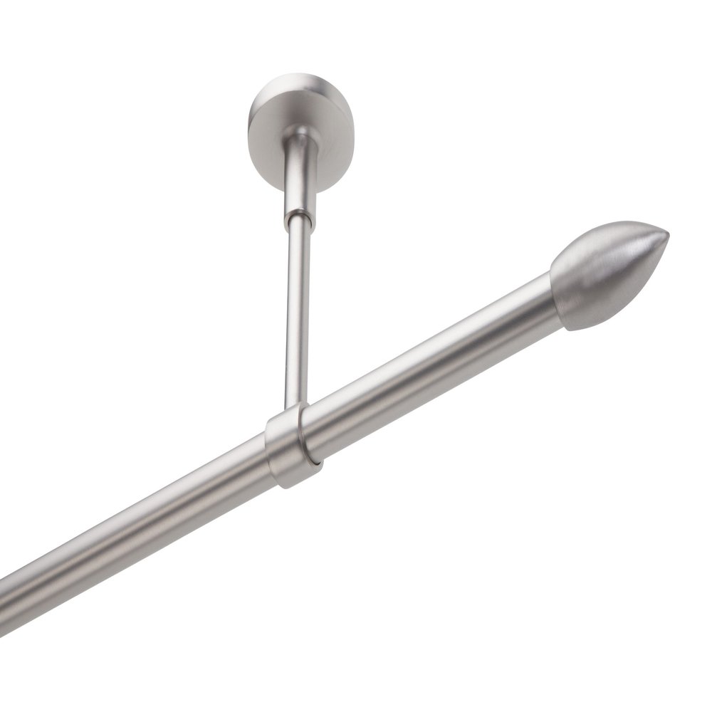 DcoProfi 16 mm Matte Chrome Curtain Rod, 320 cm, Single-Track, “Zapfen” Finials, Complete Set