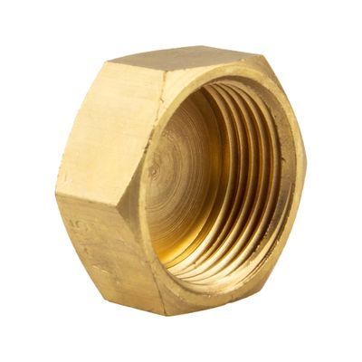 tecuro Brass Cap, Hexagonal Blind Plug, Rp 3/4-Inch Female Thread, Plain Brass CW617N, Drinking Water Ordinance 50930-6