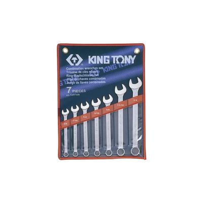 KING TONY Combination Wrench Set, 3/8"–3/4", 7 Pieces
