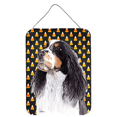 Caroline's Treasures Springer Spaniel Candy Corn Halloween Wall or Door Hanging Print, 16 x 12 in, Multicolor
