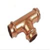 Copper Press-Fit T-Piece, 15 mm, V Contour view 1
