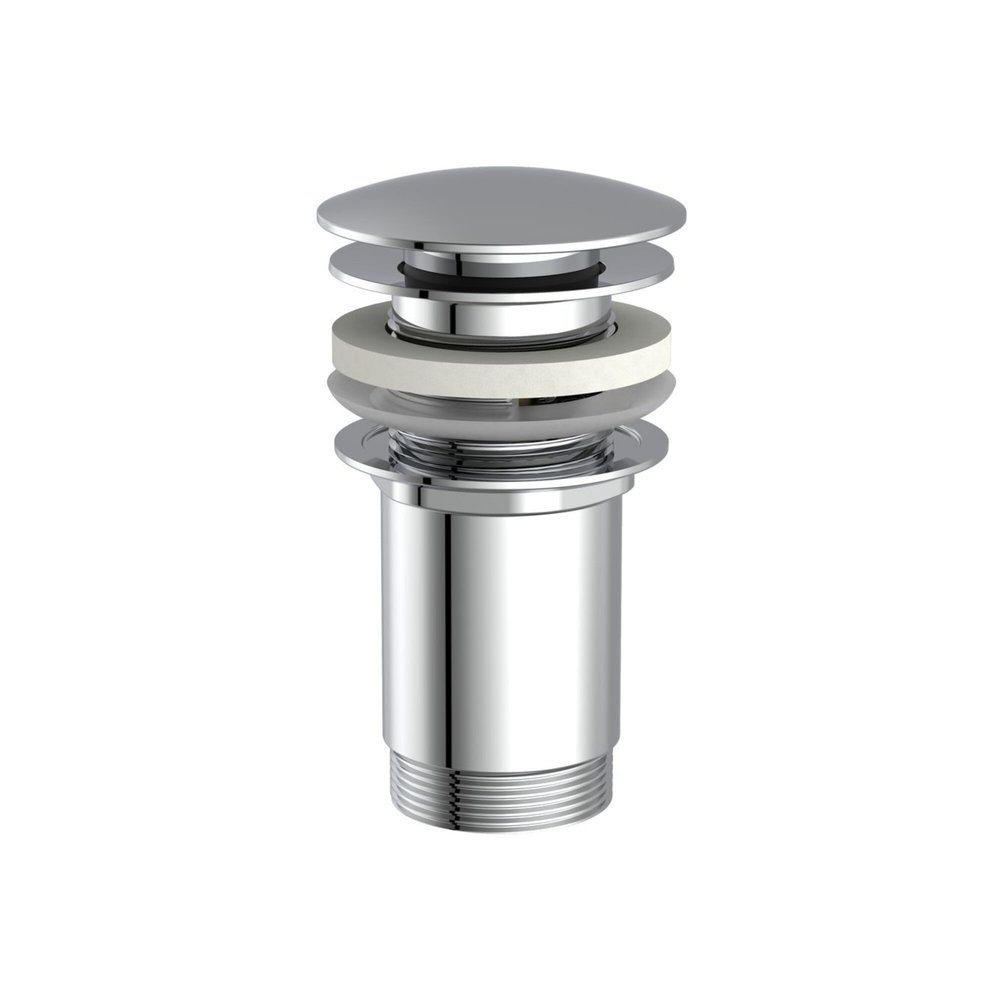 KIRCHHOFF Push-Button Drain Valve with Overflow, Chrome, 1 1/4 in
