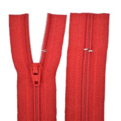 GIM Red Zipper for Bed Linen, 70 cm