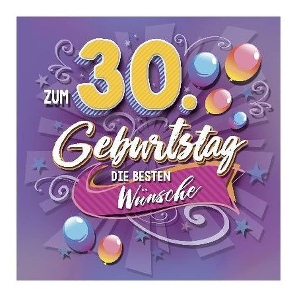 Depesche 5326.002 30th Birthday Card with 3D Design, Approx. 17 x 17 cm