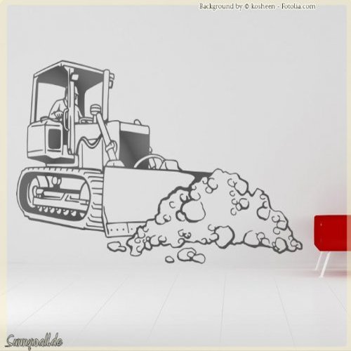 Sunnywall.de Excavator Wall Decal, Construction Vehicle, Shovel Excavator, Size 2