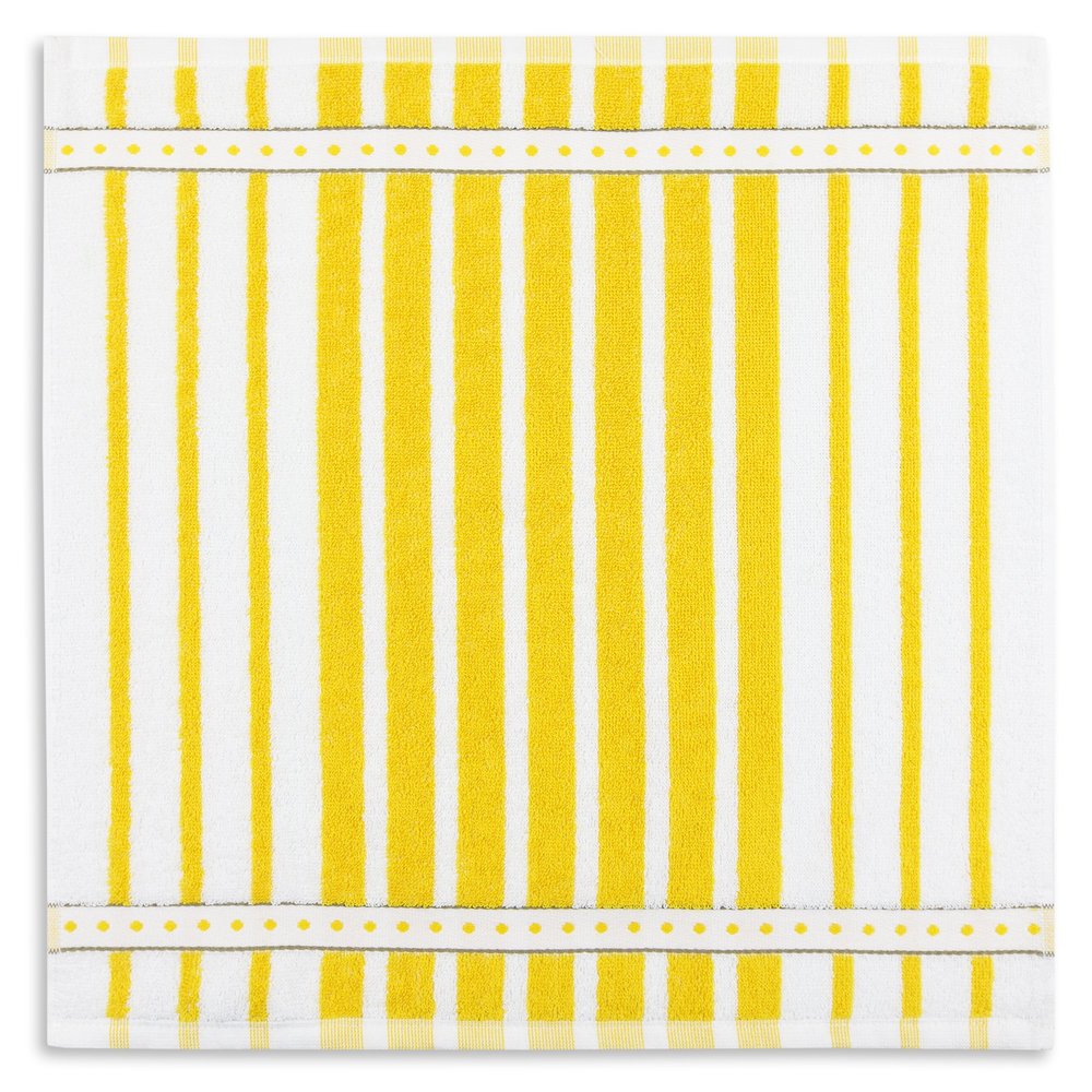 KRACHT Terry Dish Towel, Classic Stripes, Yellow, 50 x 50 cm, 100% Cotton