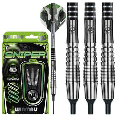 WINMAU Sniper 18g Softip Professional Tungsten Steeltip Dart Set with Flights and Shafts