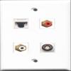 RiteAV Wall Plate, 1 RCA Jack, 1 RCA Plug, 1 BNC Connector, 1 Cat5e Ethernet Port, White view 1