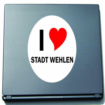 Indigos UG Laptop Sticker I Love City WEHLEN, 297 mm – Notebook Skin Sticker for Laptop Lids