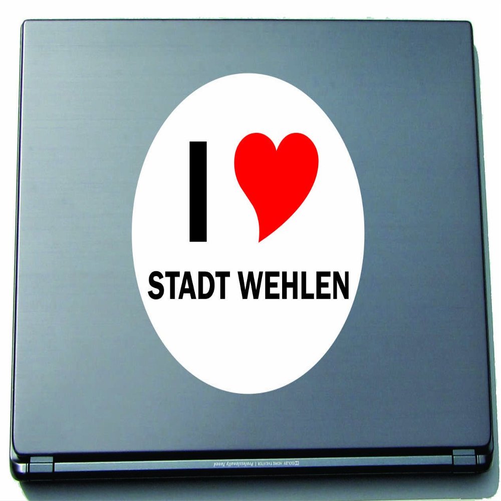Indigos UG Laptop Sticker I Love City WEHLEN, 297 mm – Notebook Skin Sticker for Laptop Lids