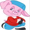 Bambinella Iron-On Patch - Printed Velour/Flock Appliqué for Ironing On - Design: Cool Pigs view 1
