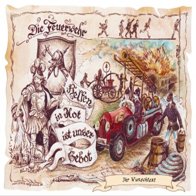 Die Staffelei Firefighter Gift A4 (29.7 cm x 21 cm) with Custom Text