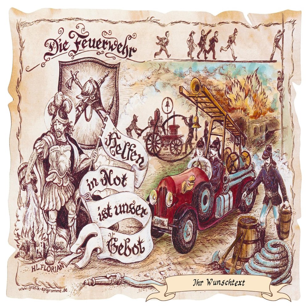 Die Staffelei Firefighter Gift A4 (29.7 cm x 21 cm) with Custom Text
