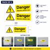 Danger: Electric Shock Warning Sticker, 150 x 50 mm view 2