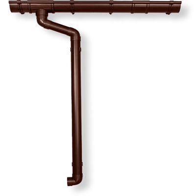 RG 100 Brown Gutter Set, 600 cm, Two-Sided